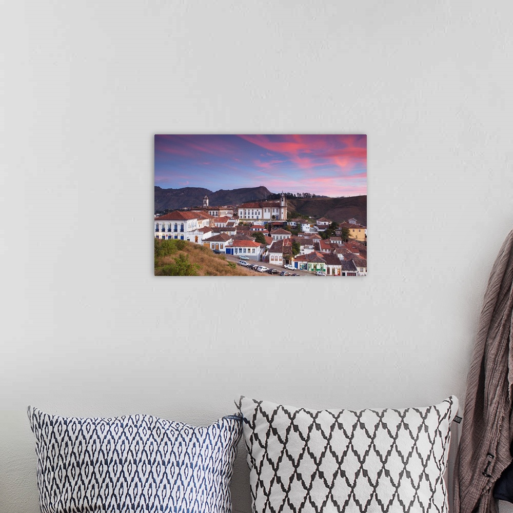 A bohemian room featuring View of Ouro Preto (UNESCO World Heritage Site) at sunset, Minas Gerais, Brazil