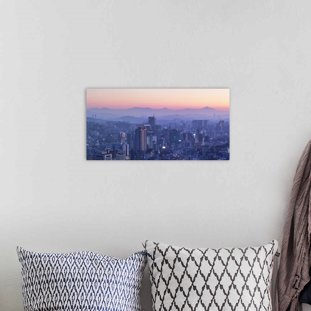 A bohemian room featuring View of Seoul at dawn, South Korea