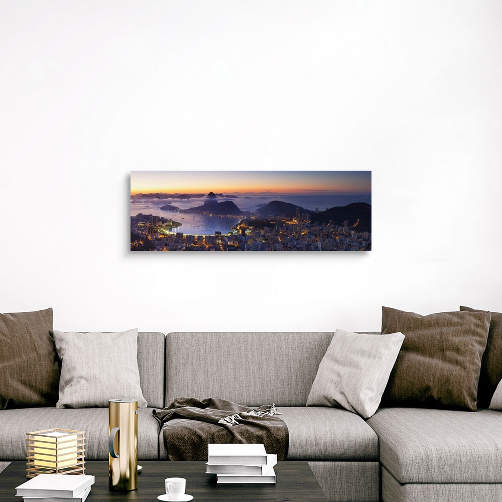 A traditional room featuring View of Sugarloaf Mountain and Botafogo Bay at dawn, Rio de Janeiro, Brazil