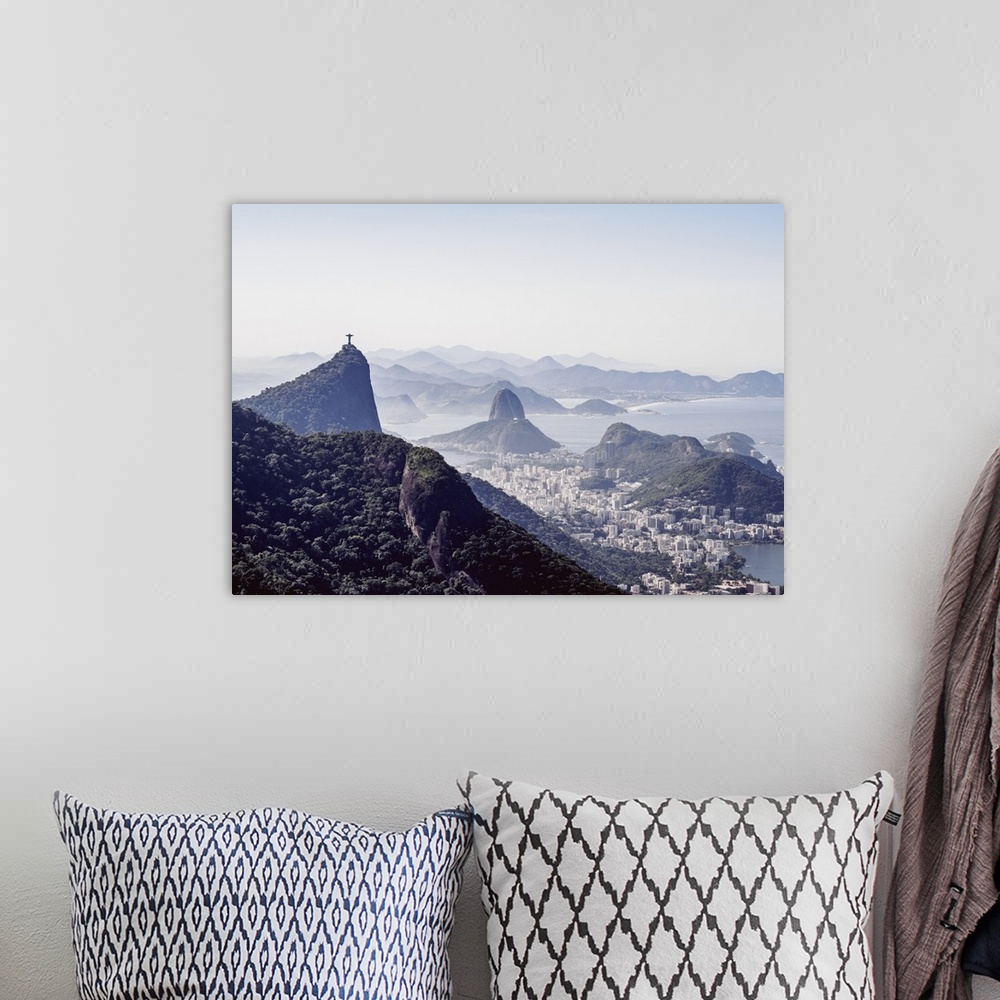 A bohemian room featuring View towards Corcovado and Sugarloaf Mountains from Tijuca Forest National Park, Rio de Janeiro, ...