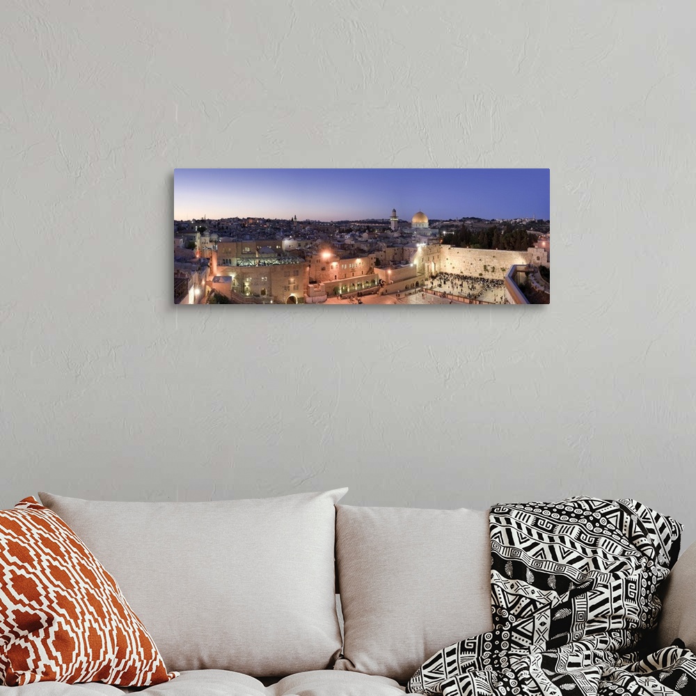 A bohemian room featuring Wailing Wall / Western Wall, Dome of The Rock Mosque and panoramic view of the old city of Jerusa...