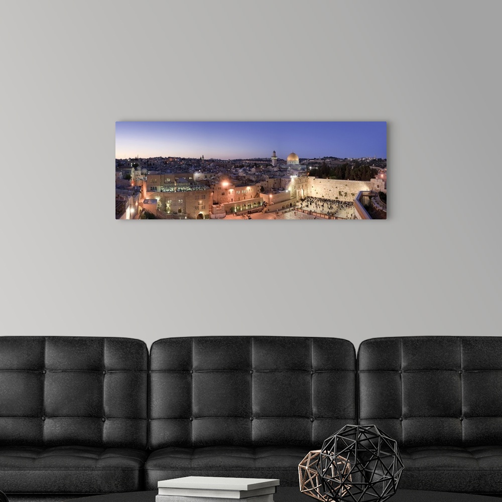 A modern room featuring Wailing Wall / Western Wall, Dome of The Rock Mosque and panoramic view of the old city of Jerusa...