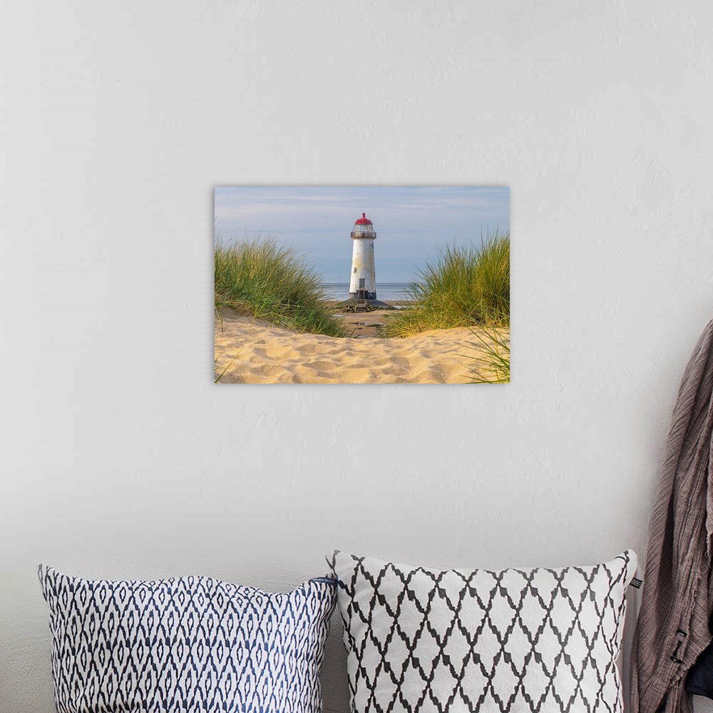 A bohemian room featuring UK, Wales, Flintshire, Talacre, Point of Ayr, Talacre Beach, Point of Ayr Lighthouse or Talacre L...