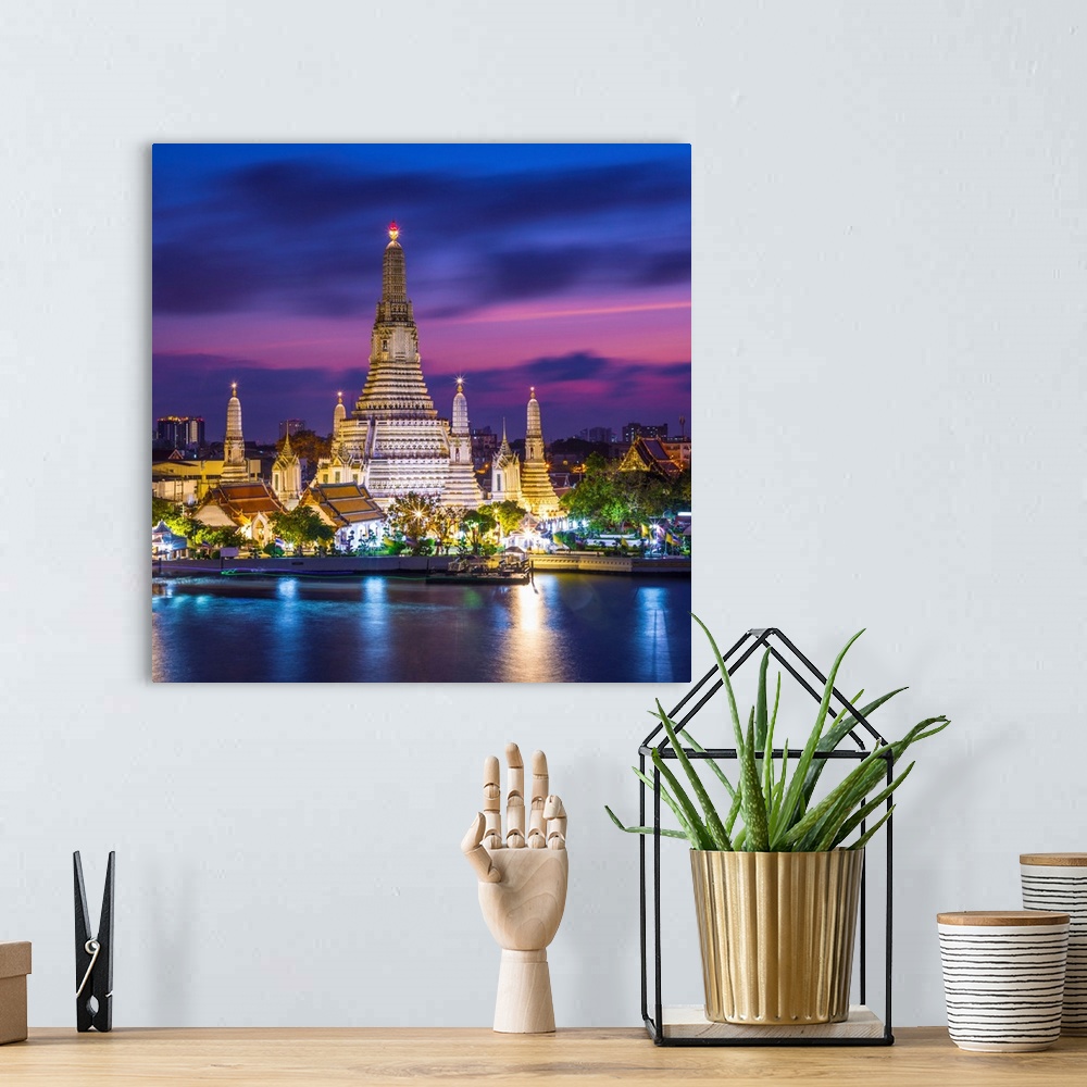 A bohemian room featuring Wat Arun (Temple Of Dawn) And Chao Praya River, Bangkok, Thailand