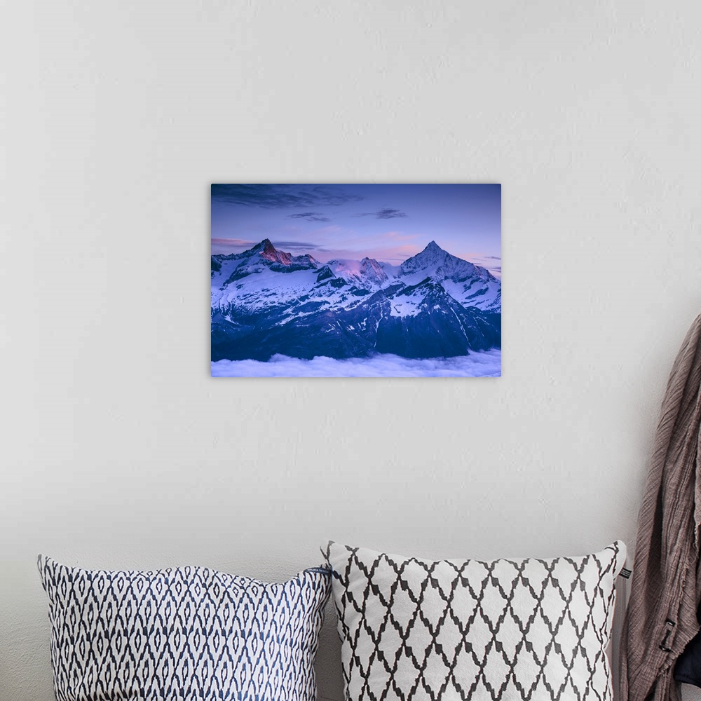 A bohemian room featuring Weisshorn above Zermatt, Valais, Switzerland