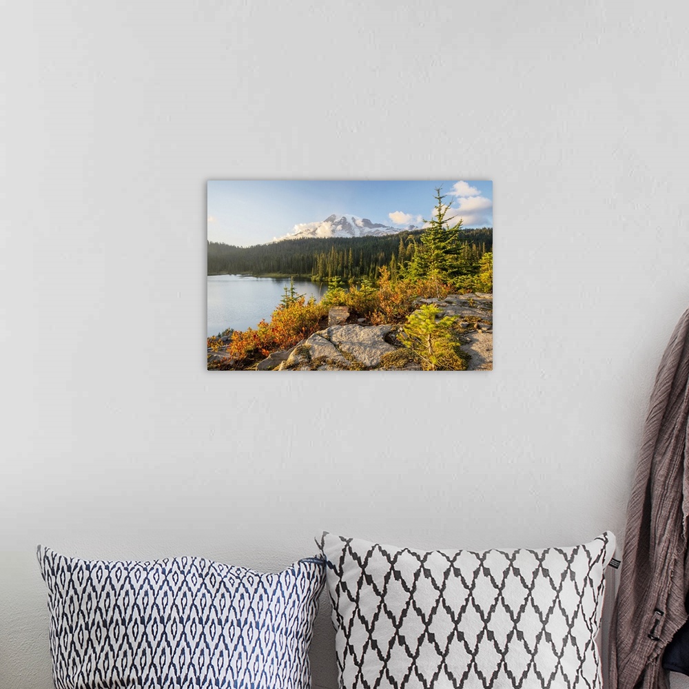 A bohemian room featuring USA; West Coast; Washington; Mount Rainier National Park, Reflection lake