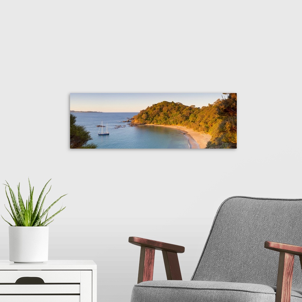 A modern room featuring Whale Bay Sunset, Tutukaka Coast, Northland, North Island, New Zealand