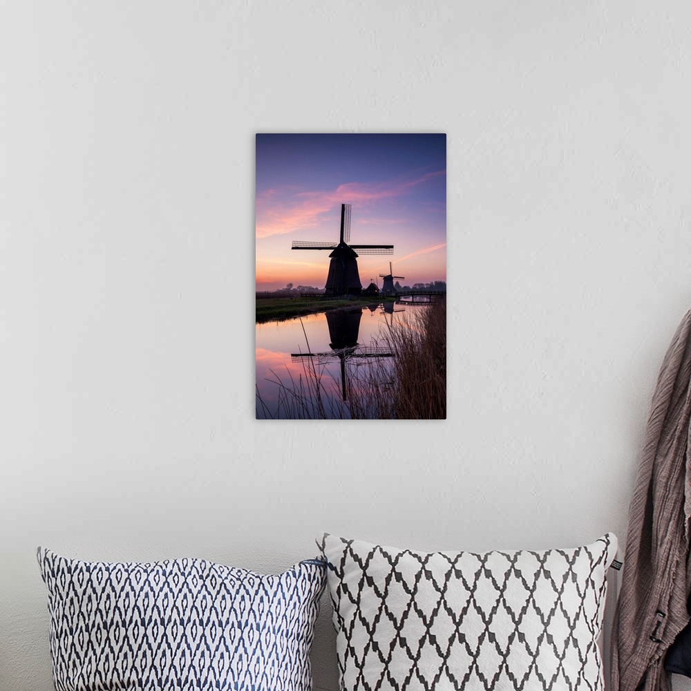 A bohemian room featuring Windmills at Sunrise, Oterleek, Holland, Netherlands.