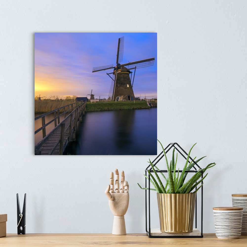 A bohemian room featuring Windmills, Kinderdijk, UNESCO World Heritage Site, Netherlands, Europe