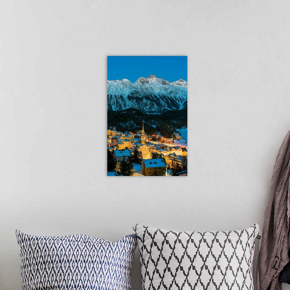 A bohemian room featuring Winter view of St. Moritz, Graubunden, Switzerland
