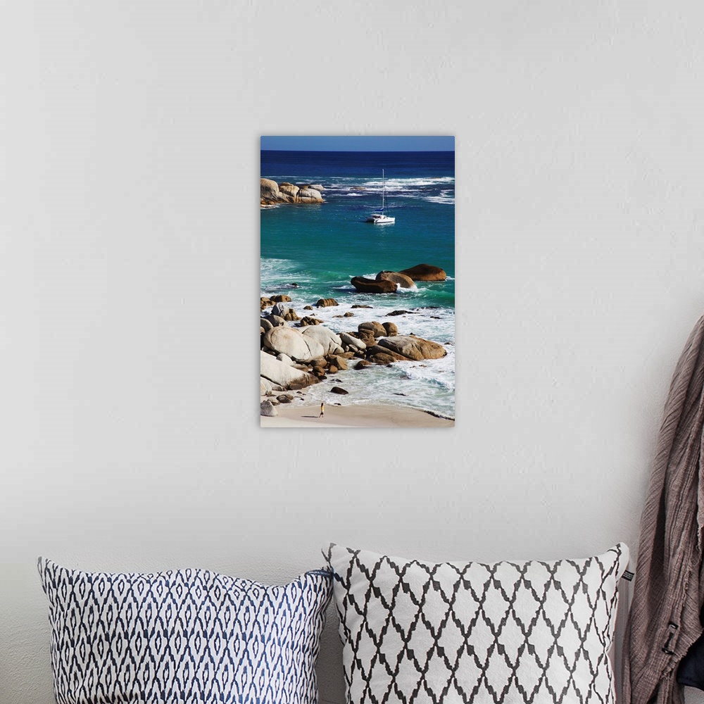 A bohemian room featuring Woman on Clifton Third beach, Clifton, Cape Town, Western Cape, South Africa (MR)