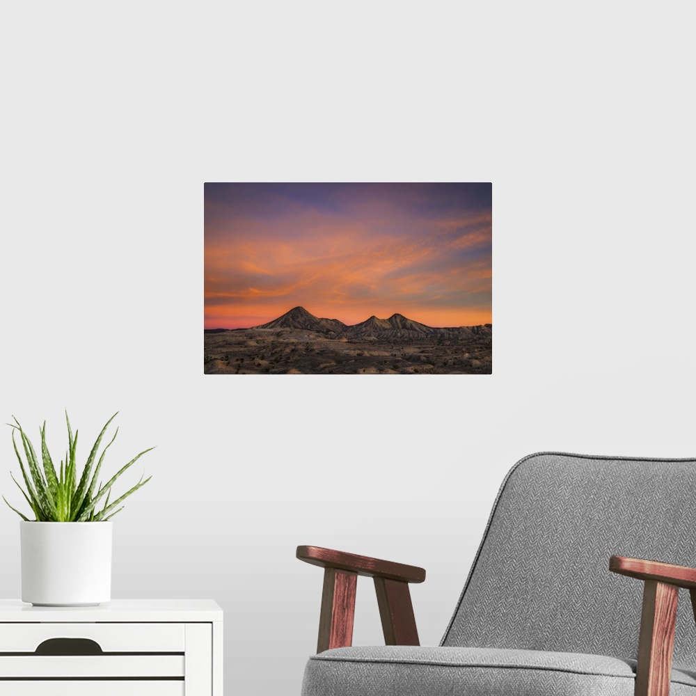 A modern room featuring A Gorgeous Sunset Over the Arizona Desert, AZ