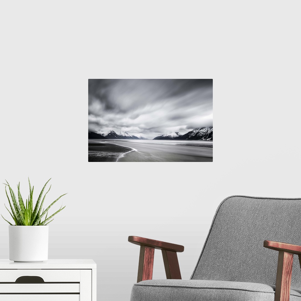 A modern room featuring Clouds & Water Rush By; Anchorage, Alaska