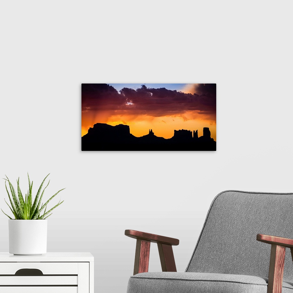 A modern room featuring Monument Valley at Sunrise, Utah