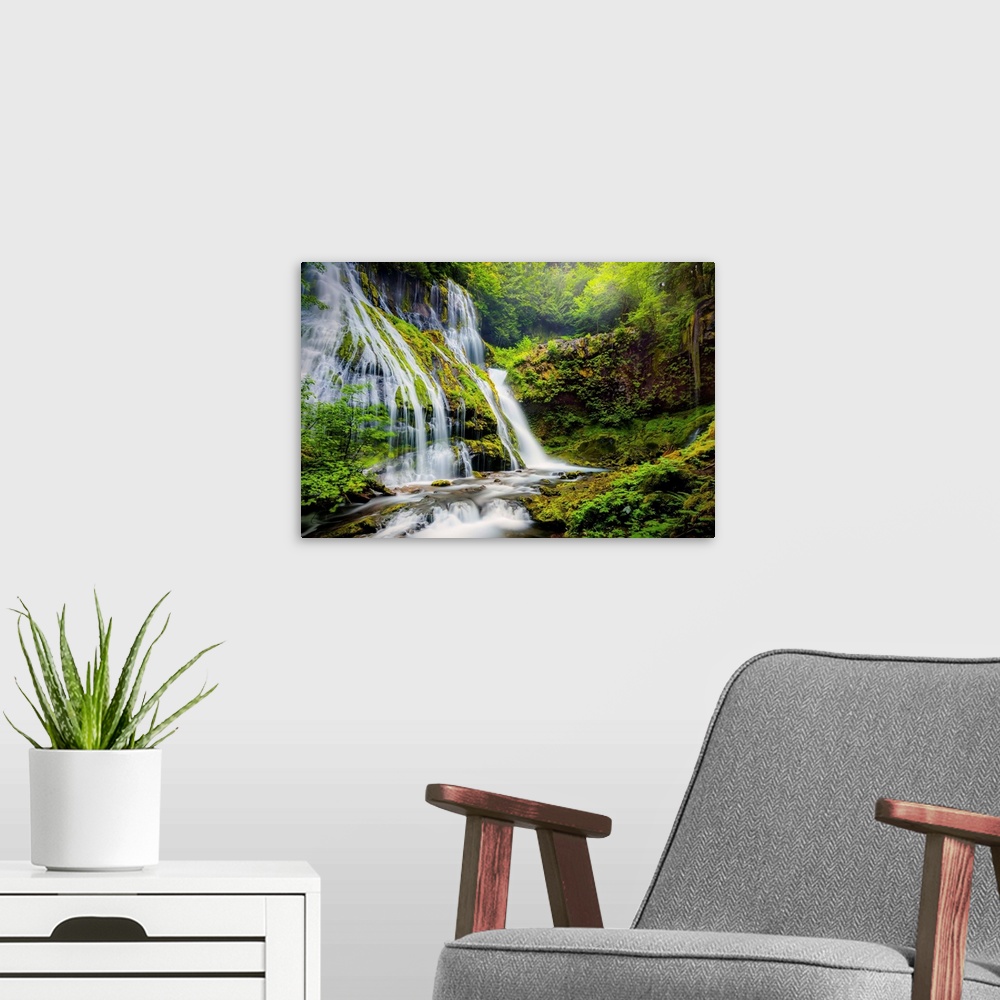 A modern room featuring Panther Creek Falls and Spring Runoff, WA
