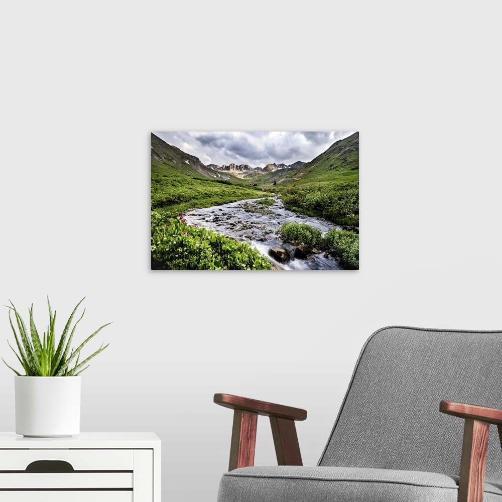 A modern room featuring Rushing Stream in a Valley, Gunnison National Forest, Colorado, Summer