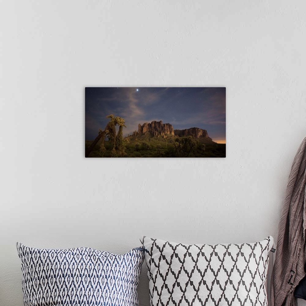 A bohemian room featuring Stars Rise Above the Superstition Mountains, Lost Dutchman State Park