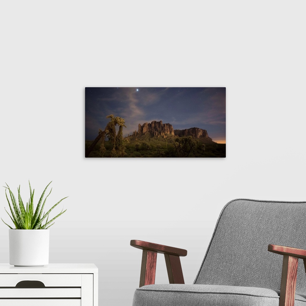 A modern room featuring Stars Rise Above the Superstition Mountains, Lost Dutchman State Park