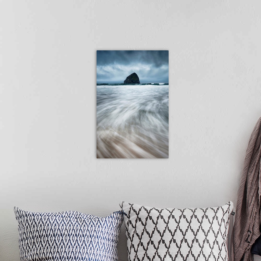 A bohemian room featuring Streaking Tide Rushing In and Haystack Rock, Pacific City