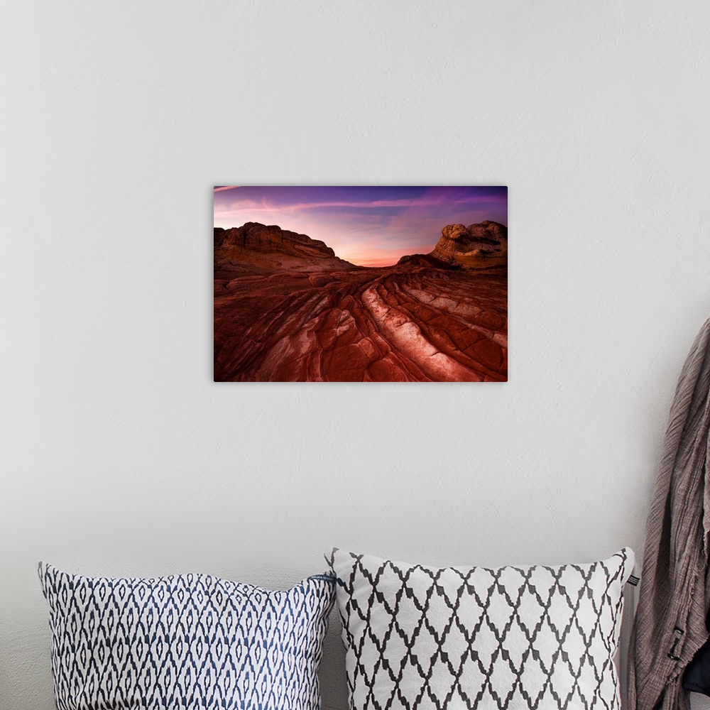A bohemian room featuring Sunset Over Paria Plateau; White Pocket, Arizona
