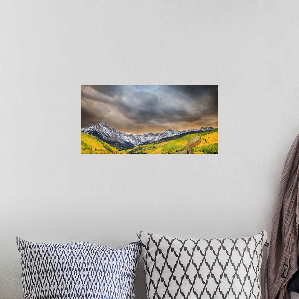 A bohemian room featuring Suset and Clouds, Sneffels Range, Mount Sneffels Range, Dallas Divide, CO