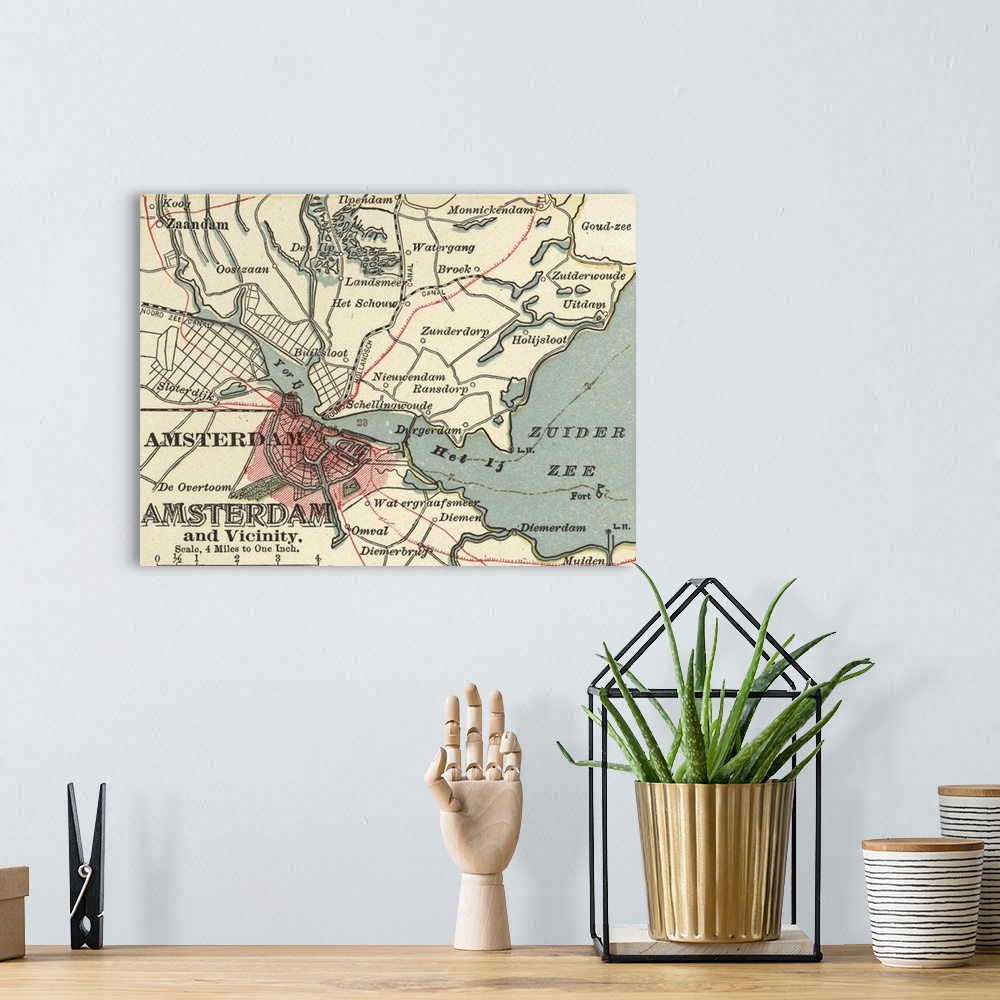 A bohemian room featuring Amsterdam - Vintage Map