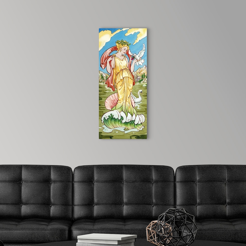 A modern room featuring Aphrodite (Greek), Venus (Roman), mythology