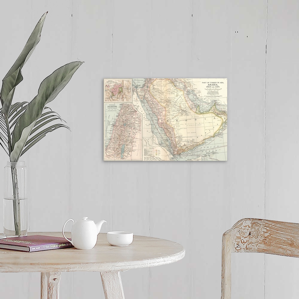 A farmhouse room featuring Arabia, Oman, and Aden - Vintage Map
