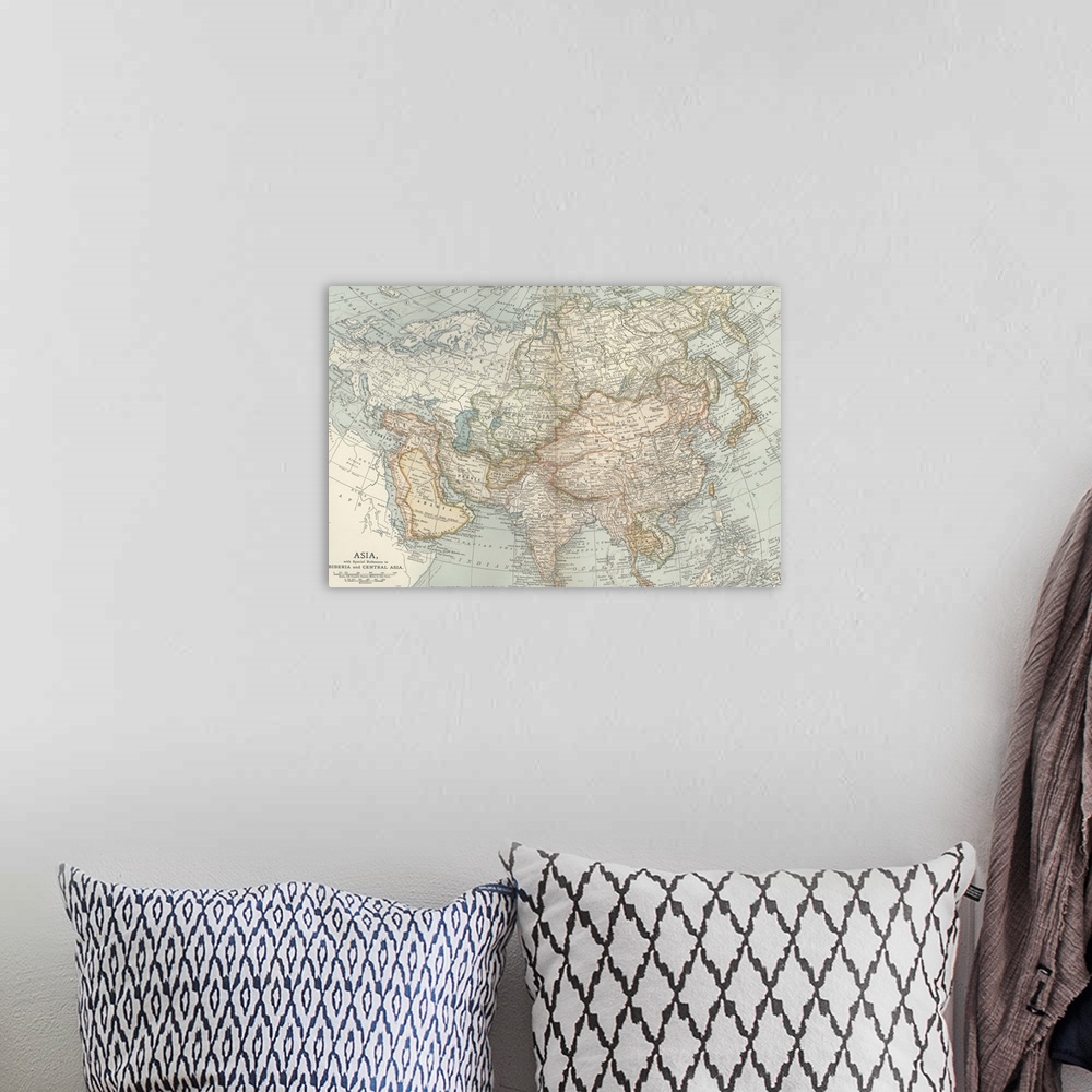 A bohemian room featuring Asia, Siberia and Central Asia - Vintage Map