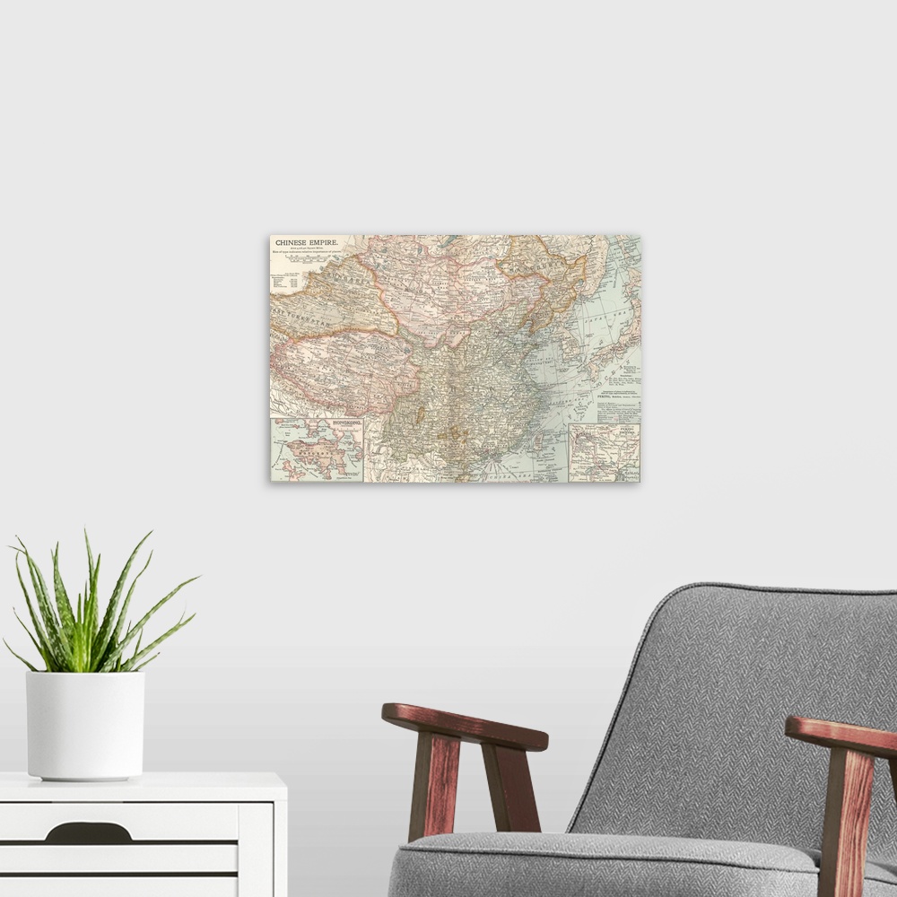 A modern room featuring Chinese Empire - Vintage Map