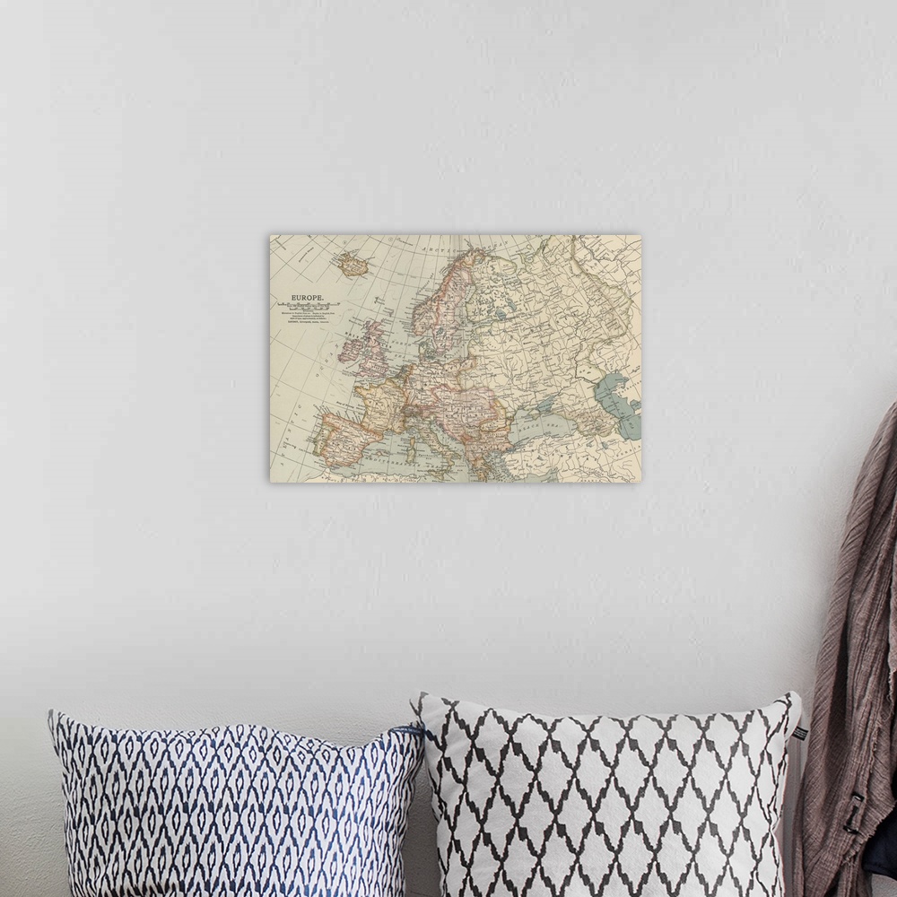 A bohemian room featuring Europe - Vintage Map
