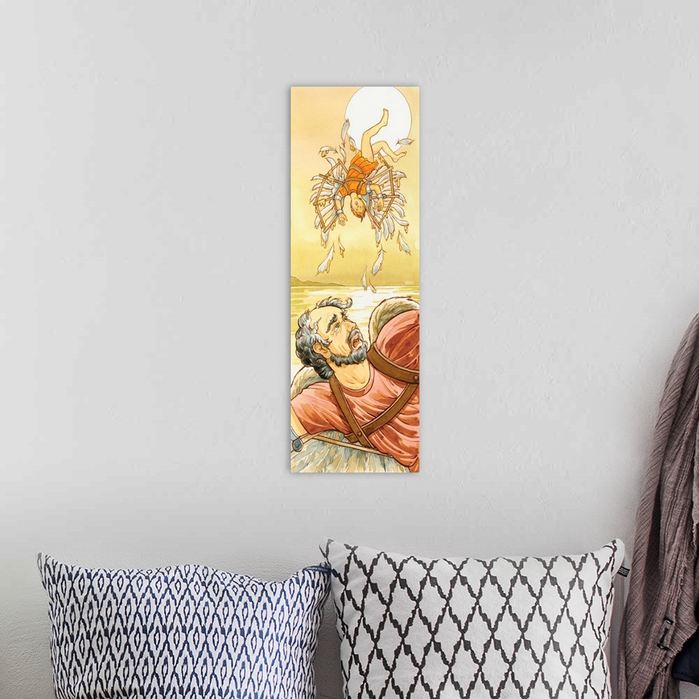 A bohemian room featuring Icarus and Daedalus, Greek mythology