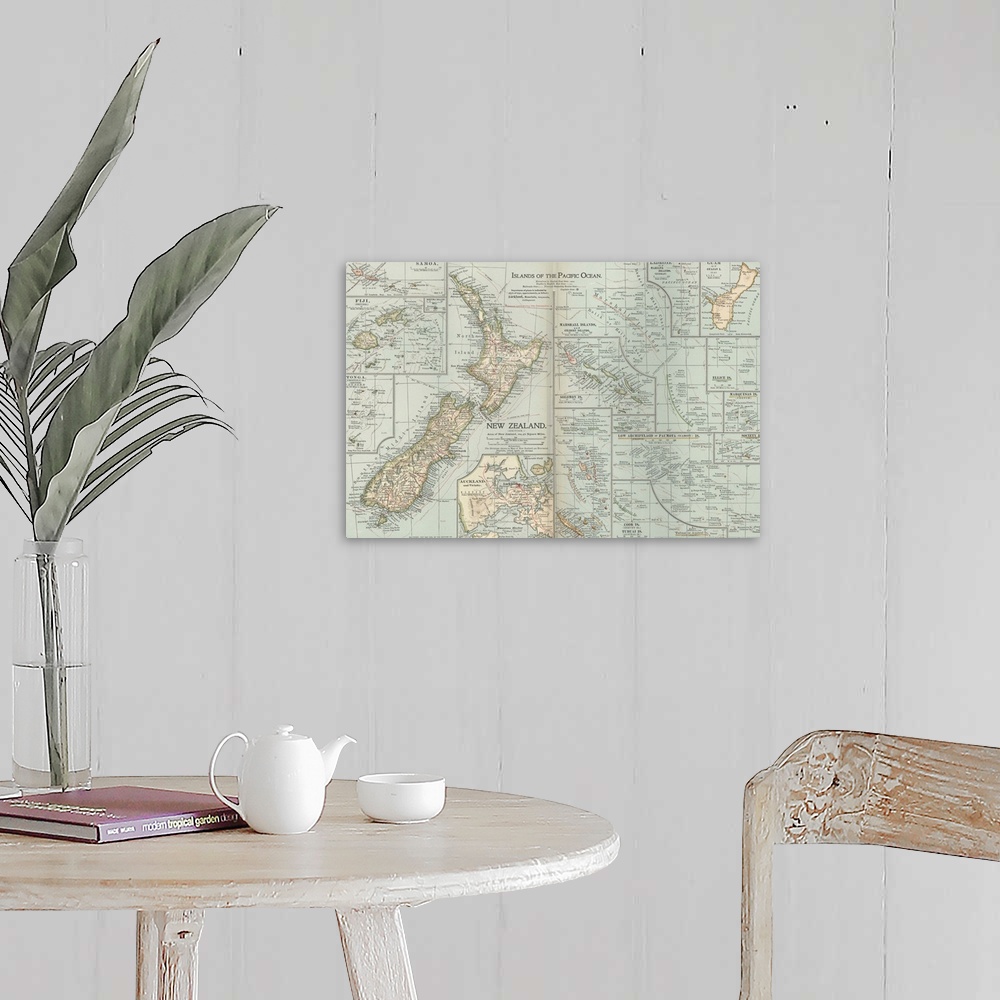 A farmhouse room featuring Islands of the Pacific Ocean - Vintage Map