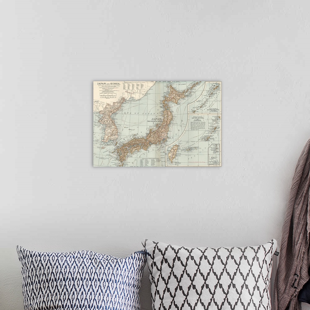 A bohemian room featuring Japan - Vintage Map