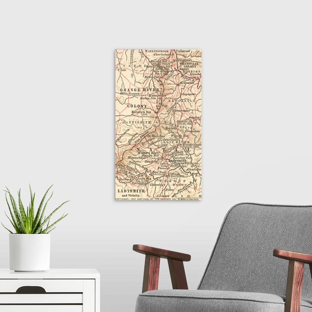 A modern room featuring Ladysmith and Vicinity - Vintage Map