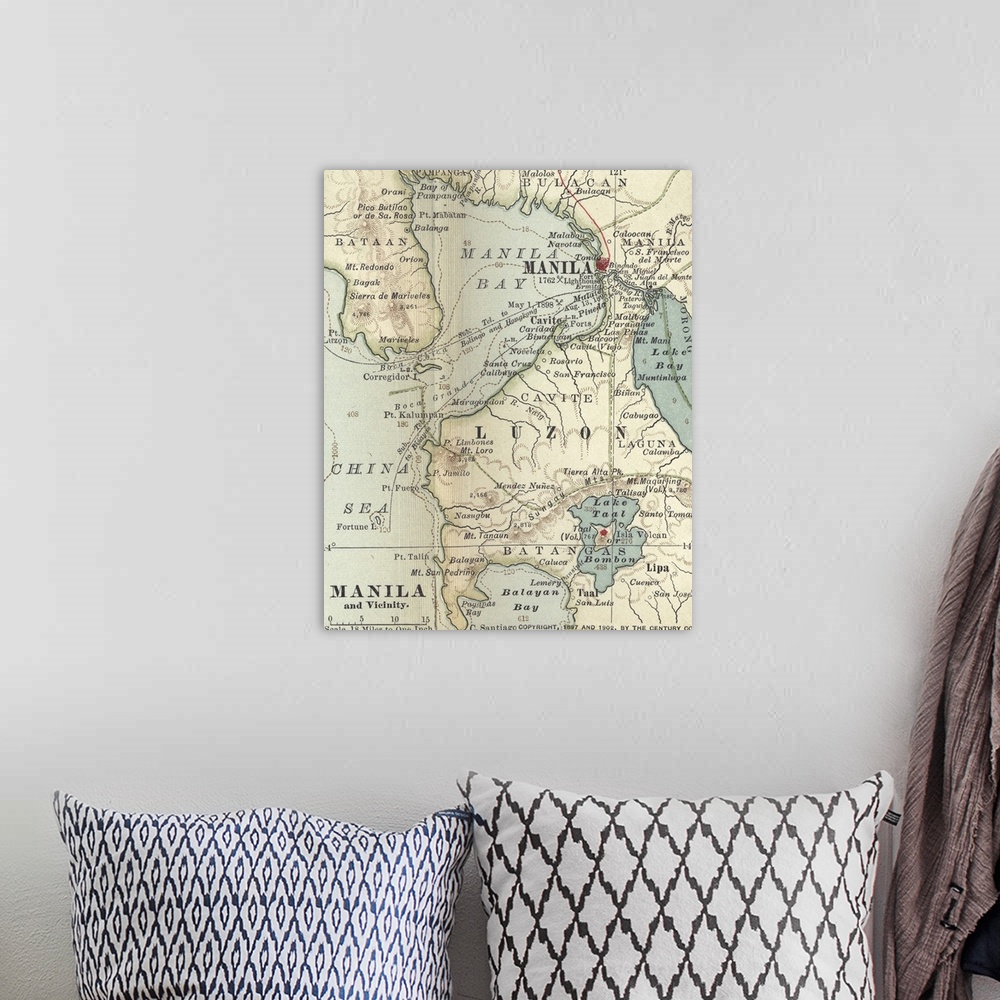 A bohemian room featuring Manila and Vicinity - Vintage Map