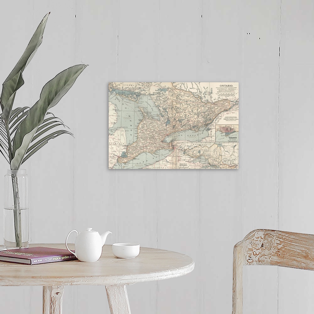 A farmhouse room featuring Ontario - Vintage Map