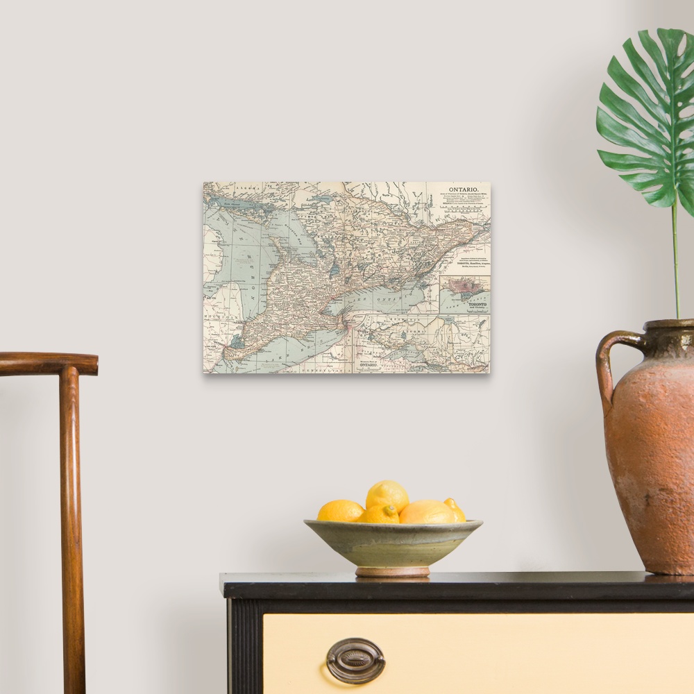 A traditional room featuring Ontario - Vintage Map