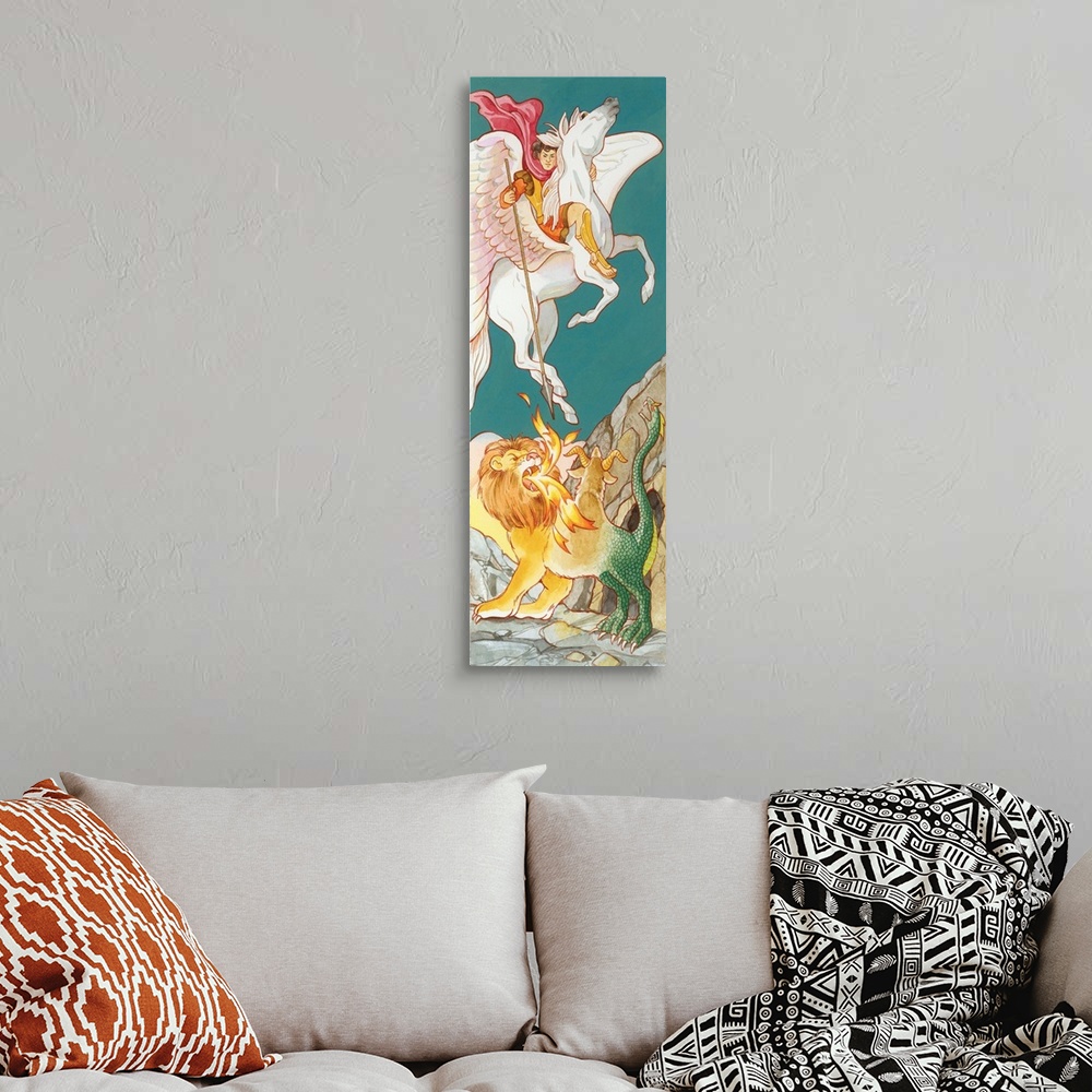 A bohemian room featuring Pegasus, Greek mythology