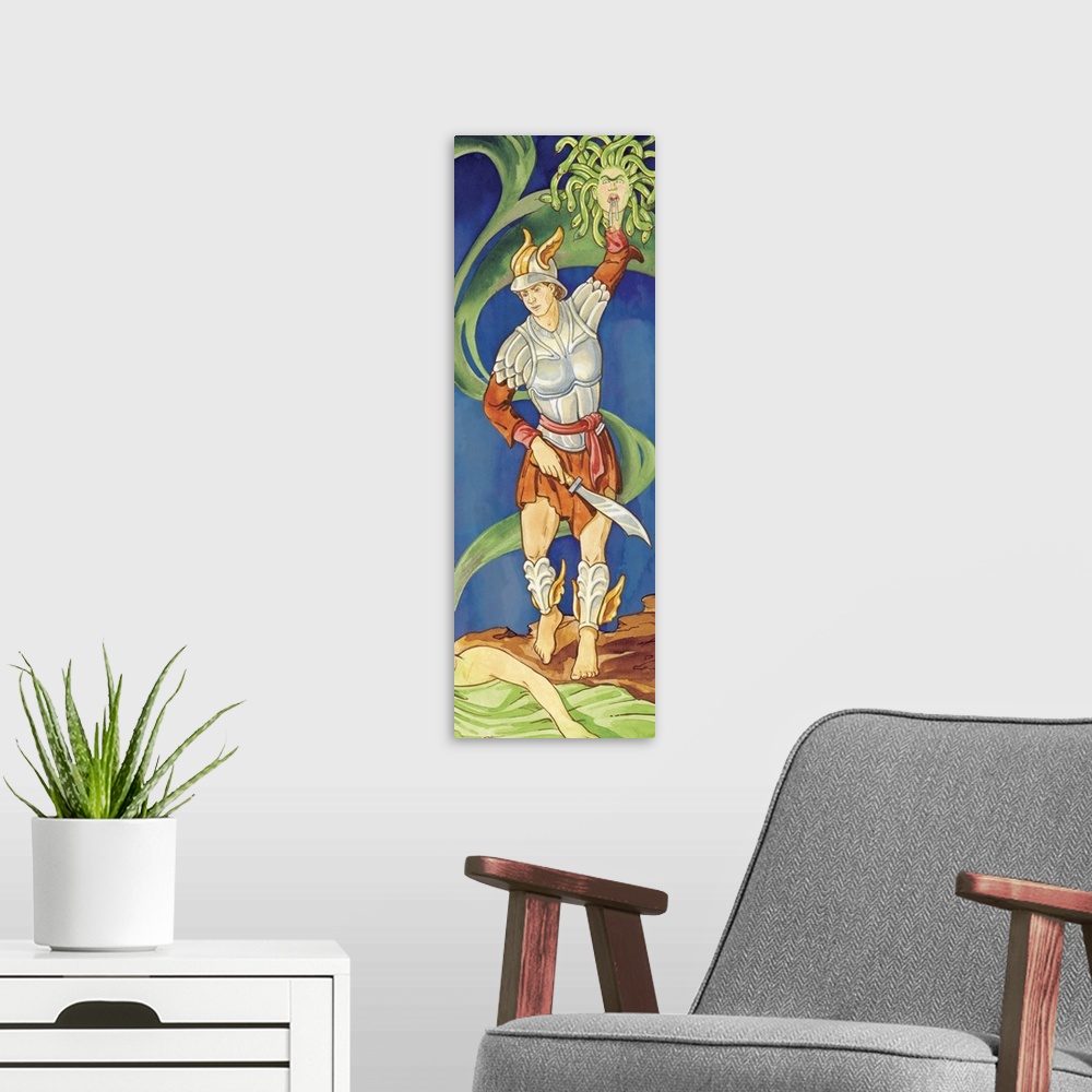 A modern room featuring Perseus, Greek mythology