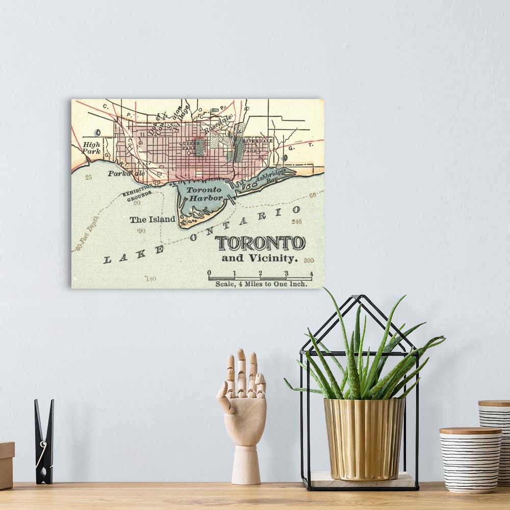A bohemian room featuring Toronto - Vintage Map