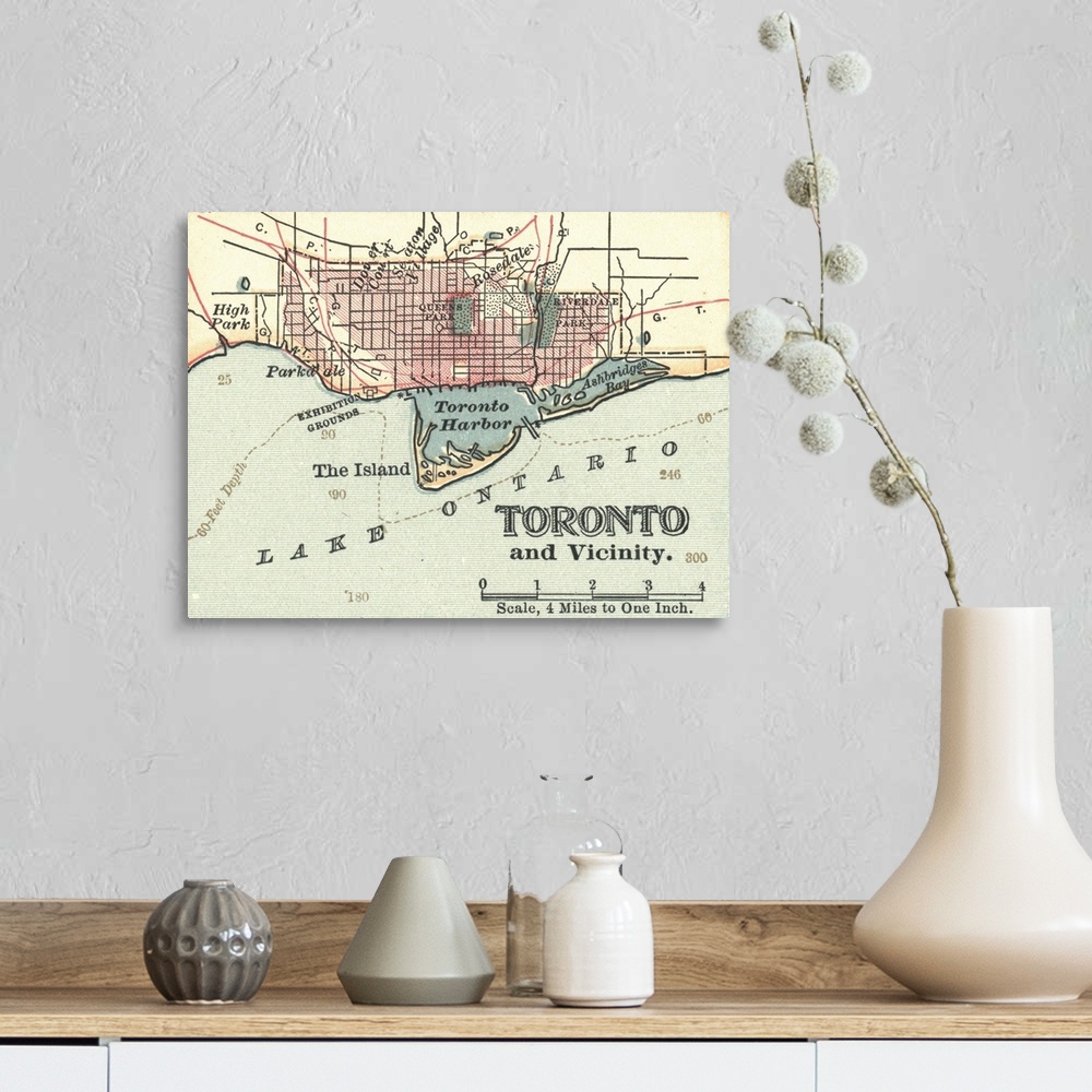 A farmhouse room featuring Toronto - Vintage Map