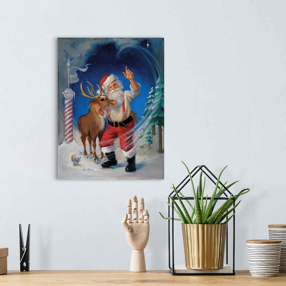 A bohemian room featuring Santa and Reindeer