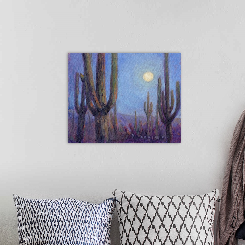 A bohemian room featuring Moonlight Saguaros