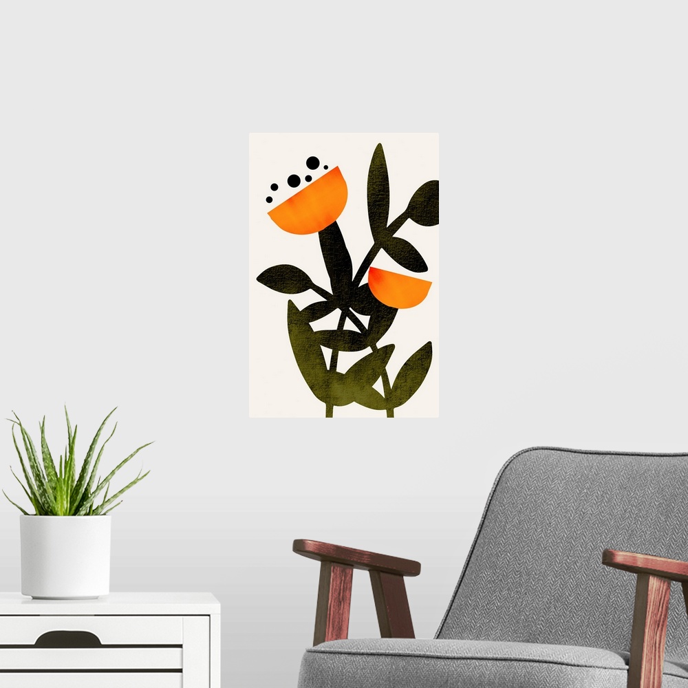 A modern room featuring A Flower Called Polly