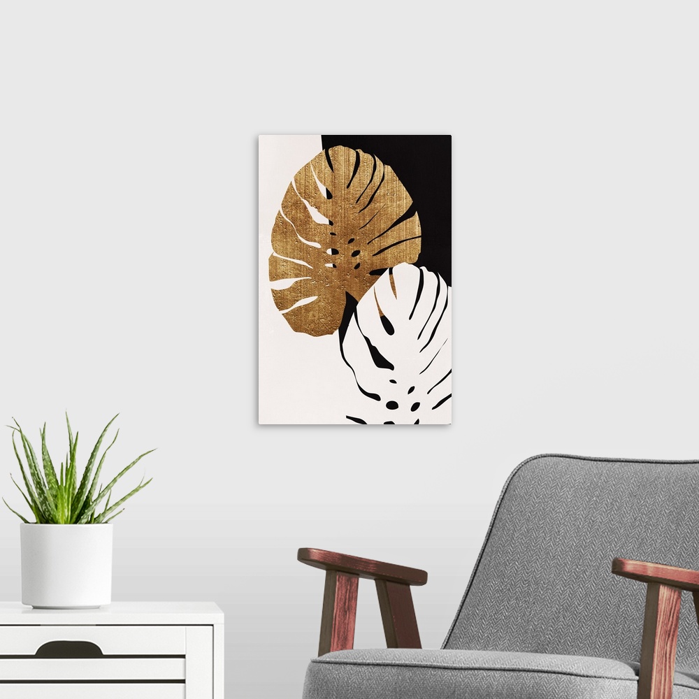 A modern room featuring Monstera Leafs