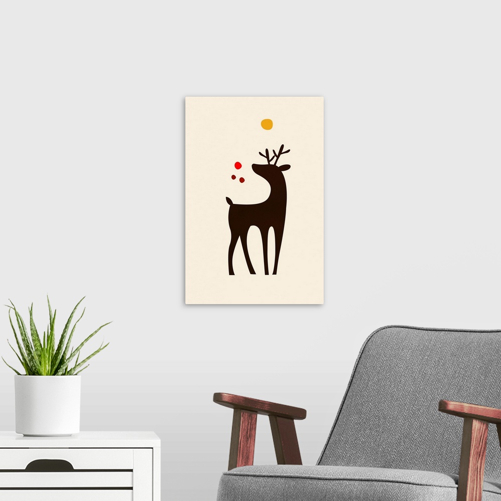 A modern room featuring Rudolph Searching For His Nose