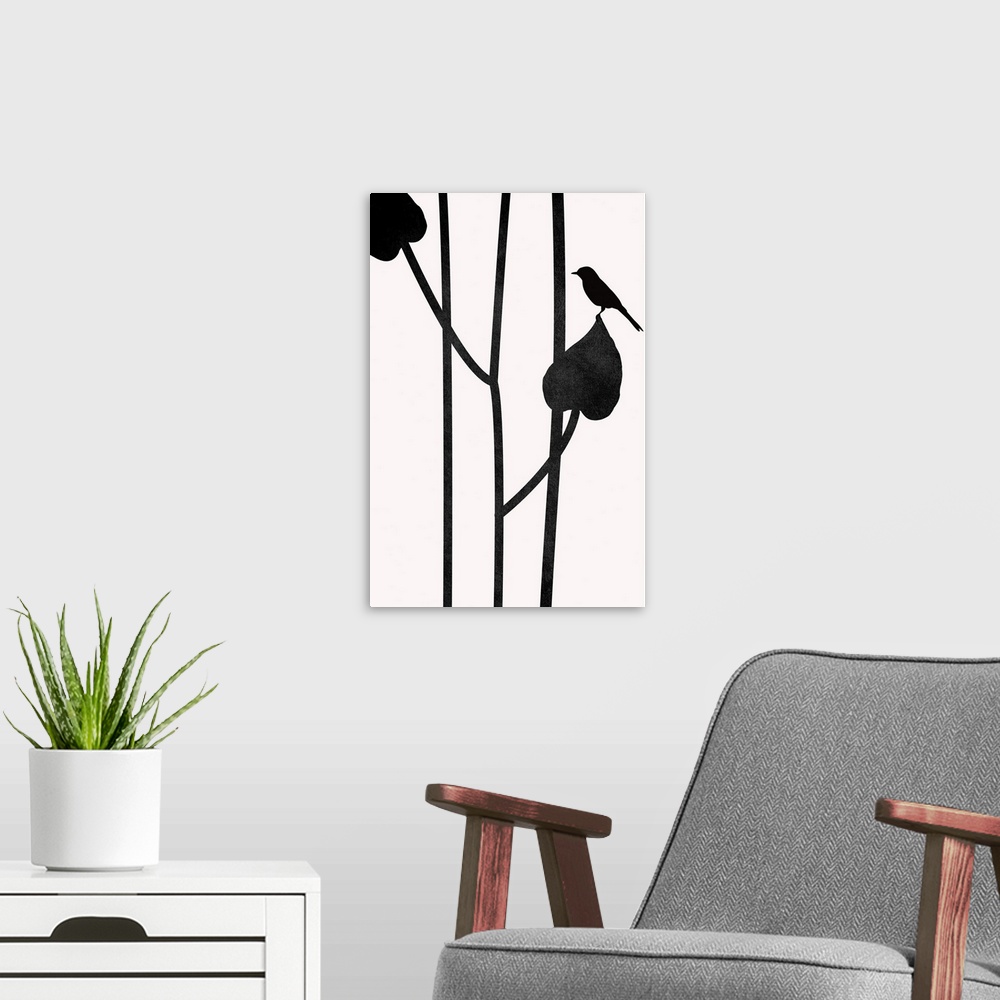 A modern room featuring The Bird - Noir