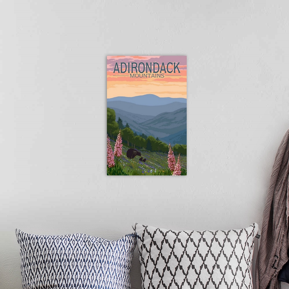 A bohemian room featuring Adirondack Mountains, New York, Bears and Spring Flowers