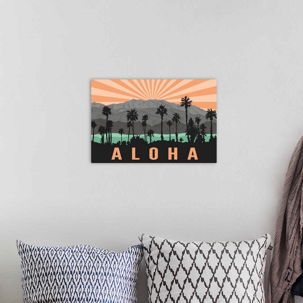 A bohemian room featuring Aloha - Palm Trees & Mountains